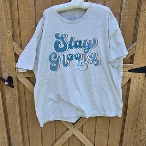 Stay Groovy Graphic Tee - Cream